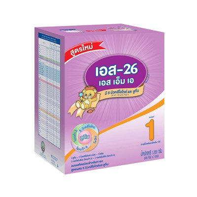 เอส-26 เอสเอ็มเอ นมผงดัดแปลงสำหรับทารก สูตรผสม 5 นิวคลีโอไทด์และลูทีน 600กรัม (S-26 SMA Infant Formula with 5 Nucleotides and Lutein Milk Powder 600g)