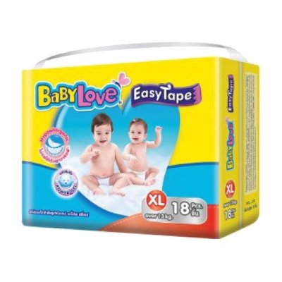 เบบี้เลิฟ อีซี่ เทป ผ้าอ้อมแบบเทป ขนาด XL 13 กก. ขึ้นไป 18 ชิ้น (BabyLove Easy Tape Diapers Size XL Over 13kg 18pcs)