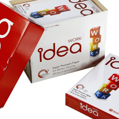 ไอเดีย กระดาษถ่ายเอกสาร A4 สำหรับใช้ในบ้าน และสำนักงาน ขนาด 210 x 297มม. 80 แกรม 500 แผ่น (Idea Paper A4 For Home And Office Size 210 x 297mm 80 Gram 500 Sheets)