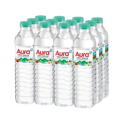 ออรา น้ำแร่เย็นธรรมชาติแท้ 100% 500มล. x 12 ขวด (Aura 100% Natural Cold Spring Mineral Water 500ml x 12pcs)