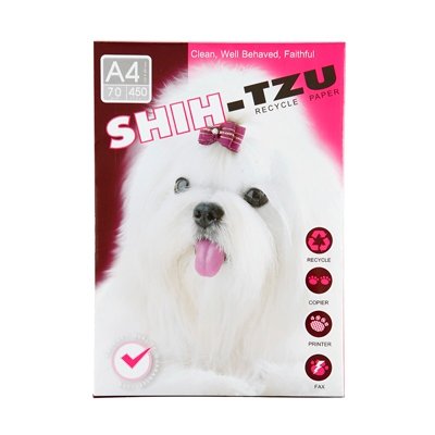 ชิห์สุ กระดาษถ่ายเอกสาร A4 สำหรับใช้งานในบ้าน และสำนักงาน ขนาด 210 x 297มม. 70 แกรม 450 แผ่น (Shih-Tzu Paper A4 For Home And Office Size 210 x 297mm 70 Gram 450 Sheets)