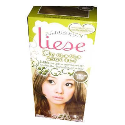 ลิเซ่ โฟมเปลี่ยนสีผม สีเบจประกายเงิน (Liese Color Platinum Beige Bubble Hair Color)