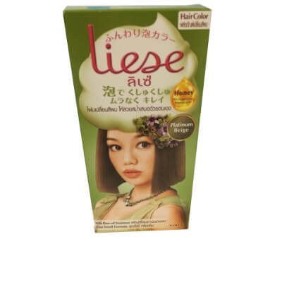 ลิเซ่ โฟมเปลี่ยนสีผม สีเบจประกายเงิน (Liese Color Platinum Beige Bubble Hair Color)