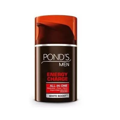 พอนด์ส เมน เอ็นเนอร์จี้ ชาร์จ ออลอินวัน มอยซ์เจอร์ไรเซอร์+โทเนอร์+เซรั่ม 50 กรัม (Pond's Men Energy Charge All-In-One Moisturizer+Toner+Serum 50g)