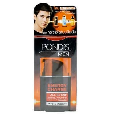 พอนด์ส เมน เอ็นเนอร์จี้ ชาร์จ ออลอินวัน มอยซ์เจอร์ไรเซอร์+โทเนอร์+เซรั่ม 50 กรัม (Pond's Men Energy Charge All-In-One Moisturizer+Toner+Serum 50g)
