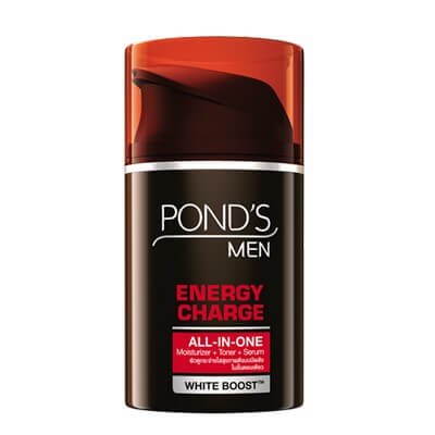 พอนด์ส เมน เอ็นเนอร์จี้ ชาร์จ ออลอินวัน มอยซ์เจอร์ไรเซอร์+โทเนอร์+เซรั่ม 50 กรัม (Pond's Men Energy Charge All-In-One Moisturizer+Toner+Serum 50g)