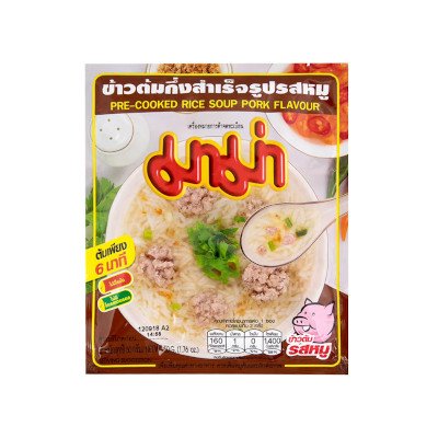 มาม่า ข้าวต้มกึ่งสำเร็จรูปรสหมู 50กรัม (Mama Pork Flavour Pre-Cooked Rice Soup 50g)