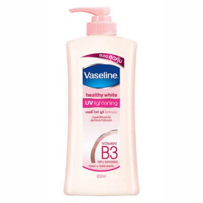 Vaseline Healthy White UV Lightening Lotion 600ml (วาสลีน โลชั่น เฮลธี้ ไวท์ ยูวี ไลท์เทนนิ่ง 600 มล.)
