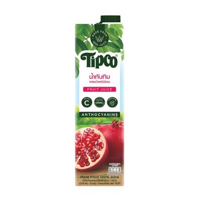 ทิปโก้ น้ำทับทิมผสมน้ำผลไม้รวม 100% 1ลิตร (Tipco 100% Pomegranate & Mixed Fruit Juice 1L)