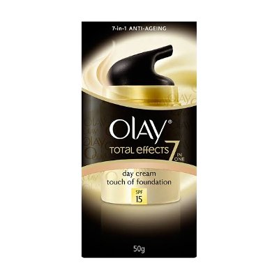 โอเลย์ โททัล เอ็ฟเฟ็คส์ แอนตี้ เอจจิ้ง ครีม ทัช ออฟ ฟาวเดชั่น เดย์ครีม ผลิตภัณฑ์ ครีมบำรุงผิว 50 กรัม (Olay Total Effects Anti-Ageing Day Cream Touch Of Foundation 50g)