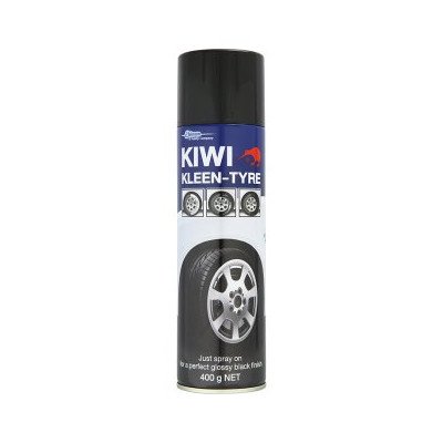 กีวี โฟมทำความสะอาดและเคลือบเงาสำหรับยางรถยนต์โดยเฉพาะ 400กรัม (Kiwi Kleen-Tyre Just Spray On For Perfect Glossy Black Finish 400g)
