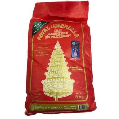 ข้าวขาวหอมมะลิ ตราฉัตร 100%