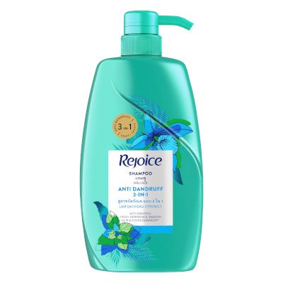 รีจอยส์ 3 อิน 1 แอนตี้-แดนดรัฟ แชมพูผสมสารขจัดรังแค 900มล. (Rejoice 3-in-1 Anti-Dandruff Shampoo 900ml)