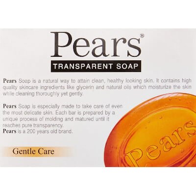 แพร์ส สบู่ใส สูตรอ่อนโยน 120กรัม (Pears Gentle Formula Transparent Soap 120g)