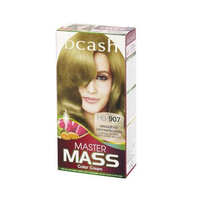ดีแคช มาสเตอร์ แมส ครีมเปลียนสีผม HB907 สีบลอนด์ทองประกายเขียวหม่น 50มล. (Dcash Master Mass HB907 Lightest Blonde Dark Green Reflect Hair Color Cream 50ml)