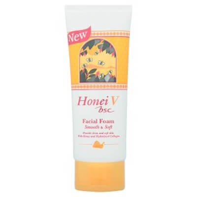 ฮันนี่ วี บีเอสซี โฟมล้างหน้า สูตรผสมน้ำผึ้งและไฮโดรไลซ์คอลลาเจน 100กรัม (Honei V Bsc Honey And Hydrolyzed Collagen Formula Facial Foam 100g)