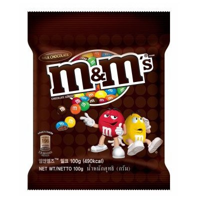 เอ็มแอนด์เอ็ม ช็อกโกแลตนมเคลือบน้ำตาลสีต่าง ๆ 100กรัม (M&M's Milk Chocolate Candies 100g)