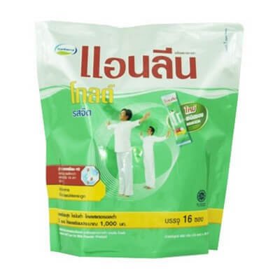 แอนลีน โกลด์ โบนซ์แอคทีฟ ผลิตภัณฑ์นมผงพร่องมันเนย รสจืด 25กรัม x 16 ซอง (Anlene Gold BonezActiv Plain Flavour Low Fat Milk Product 25g x 16pcs)