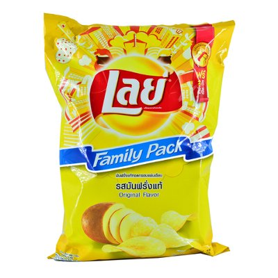 เลย์ แฟมิลี่ แพ็ค มันฝรั่งทอดกรอบแผ่นเรียบ รสมันฝรั่งแท้ 170กรัม (Lay's Family Pack Original Flavor Potato Crisp 170g)