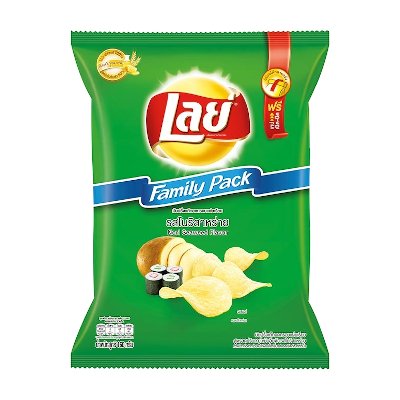 เลย์ แฟมิลี่ แพ็ค มันฝรั่งแท้ทอดกรอบแผ่นเรียบ รสโนริสาหร่าย 160 กรัม (Lay's Family Pack Nori Seaweed Flavor Potato Crisp 160g)