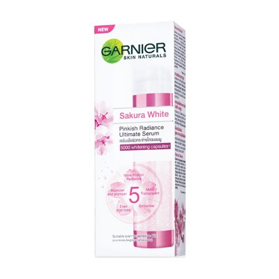 การ์นิเย่ สกิน เเนทเชอรัลส์ ซากุระ ไวท์ พิงคิช เรเดียนซ์ เซรั่ม เพื่อผิวกระจ่างใสอมชมพู 50 มล. (Garnier Skin Naturals Sakura White Pinkish Radiance Ultimate Serum 50ml)