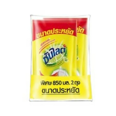 ซันไลต์ เลมอน เทอร์โบ ดูโอ ผลิตภัณฑ์น้ำยาล้างจาน ชนิดเติม 850มล. x 2 ถุง (Sunlight Lemon Turbo Duo Refill Dishwashing Liquid 850ml x 2pcs)