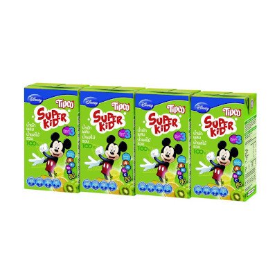 ทิปโก้ ซุปเปอร์คิดส์ น้ำผัก ผสมน้ำผลไม้ 100% 110มล. x 4 กล่อง (Tipco Superkid 100% Veggie And Mixed Fruit Juice 110ml x 4 Pcs)