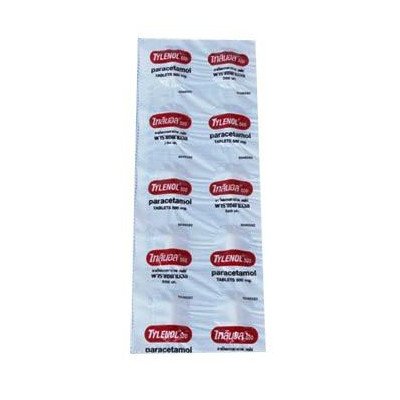 ไทลินอล 500 ยาเม็ดบรรเทาปวดลดไข้ พาราเซตามอล 500 มก. x 10 เม็ด (Tylenol 500 Paracetamol Tablets 500mg x 10 Tablets)