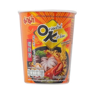 มาม่า ออเรียนทัล คิตเชน บะหมี่ถ้วยกึ่งสำเร็จรูป รสสไปซี่ซีฟู้ดส์ 65กรัม (Mama Oriental Kitchen Spicy Seafood Flavour Instant Cup Noodles 65g)