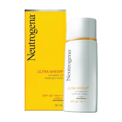 นูโทรจีน่า โลชั่นกันแดดปกป้องผิวจากความหมองคล้ำและจุดด่างดำ เอสพีเอฟ 50+ พีเอ+++ 30 มล. (Neutrogena Ultra Sheer Complete UV Waterlight SPF50+ PA+++ Lotion 30ml)