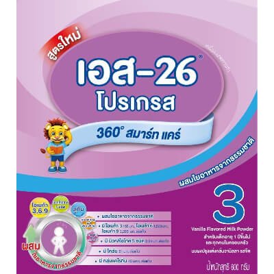 เอส-26 โปรเกรส นมผงปรุงแต่งกลิ่นวานิลลา รสจืด สูตรผสม 5 นิวคลีโอไทด์และลูทีน 600กรัม x 3 ซอง (S-26 Progress Vanilla Flavoured Milk Powder with Nucleotides and Lutein 600g x 3pcs)