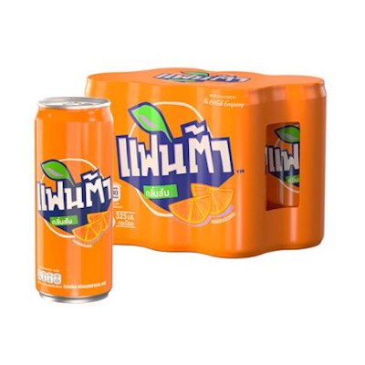 แฟนต้า เครื่องดื่มอัดลม กลิ่นส้ม 325มล. x 6 กระป๋อง (Fanta Orange Flavour Soft Drink 325ml x 6pcs)