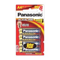 ราคา Panasonic ถ่านอัลคาไลน์ ขนาด AA แพ็ค 8 LR6T/8B