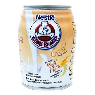 เนสท์เล่ ตราหมีโกลด์ เครื่องดื่มนมไขมันต่ำผสมมอลต์สกัด 140มล. x 4 กระป๋อง (Nestle Bear Brand Gold White Malt 140ml x 4 Cans)