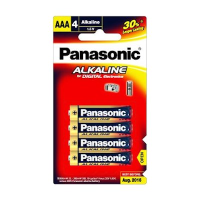 Panasonic ถ่านอัลคาไลน์ ขนาด AAA แพ็ค 4 ก้อน