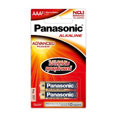 Panasonic ถ่านอัลคาไลน์ ขนาด AAA แพ็ค 2 ก้อน LR03T/2B
