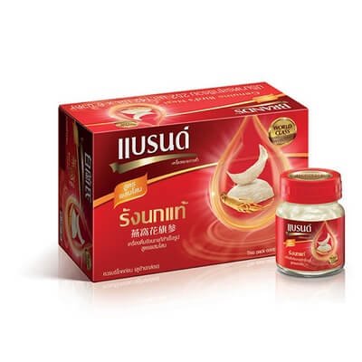 แบรนด์ เครื่องดื่มรังนกแท้ สำเร็จรูป สูตรไม่มีน้ำตาล 42ซีซี x 6 (Brand's Sugar Free Bird's Nest Beverage 42cc. x 6)