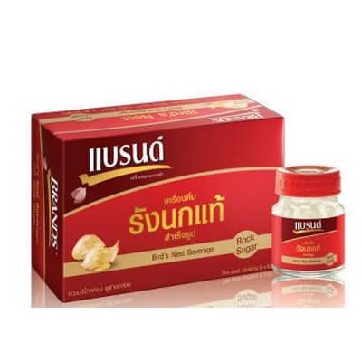 แบรนด์ เครื่องดื่มรังนกแท้ สำเร็จรูป สูตรไม่มีน้ำตาล 42ซีซี x 6 (Brand's Sugar Free Bird's Nest Beverage 42cc. x 6)