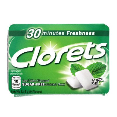 คลอเร็ท หมากฝรั่งชูการ์ฟรี รสคูลมินต์ 12.6กรัม (Clorets Cool Mint Flavoured Sugar-Free Coated Gum 12.6g)