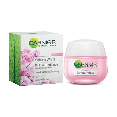 การ์นิเย่ สกิน แนทเชอรัลส์ ซากุระ ไวท์ ครีมบำรุงผิวเพื่อผิวกระจ่างใสอมชมพู เอสพีเอฟ 21 พีเอ+++ 50 มล. (Garnier Skin Naturals Sakura White Pinkish Radiance SPF21 PA+++ Moisturizing Cream 50ml)