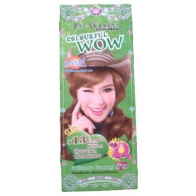 จัสท์โมเดอร์น คัลเลอร์ฟูลว้าว ครีมเปลี่ยนสีผม สีคาราเมลประกายทอง เจ 13 50มล. (Just Modern Colourful Wow J13 Caramel Gold Reflect Hair Color Cream 50ml)