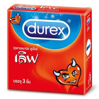 ดูเร็กซ์ ถุงยางอนามัย รุ่นเลิฟ ผิวเรียบ 52.5มม. x 3 ชิ้น (Durex Love Condom 52.5mm x 3pcs)