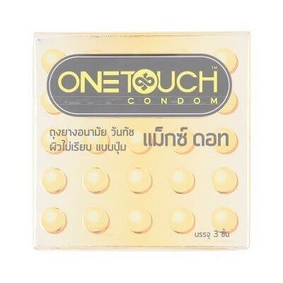 วันทัช แม็กซ์ ดอท ถุงยางอนามัย ผิวไม่เรียบ แบบนุ่ม ขนาด 52มม. 3 ชิ้น (One Touch Maxx Dot 52mm Studded Uneven Surface And Soft Condoms 3 pcs)