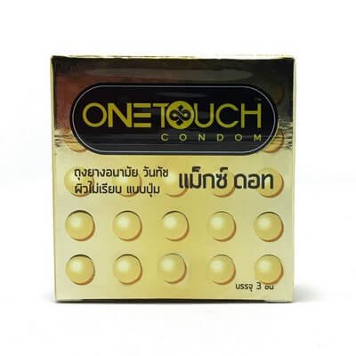 วันทัช แม็กซ์ ดอท ถุงยางอนามัย ผิวไม่เรียบ แบบนุ่ม ขนาด 52มม. 3 ชิ้น (One Touch Maxx Dot 52mm Studded Uneven Surface And Soft Condoms 3 pcs)