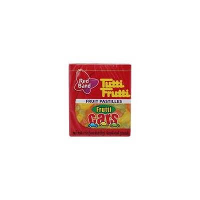 เรดแบนด์ ทุตตี้ฟรุตตี้ วุ้นเจลาติน รูปรถยนต์ 15กรัม (Red Band Tutti Frutti Car Shaped Artificial Fruit Pastilles 15g)