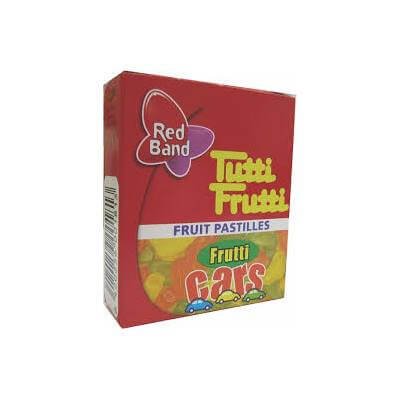 เรดแบนด์ ทุตตี้ฟรุตตี้ วุ้นเจลาติน รูปรถยนต์ 15กรัม (Red Band Tutti Frutti Car Shaped Artificial Fruit Pastilles 15g)