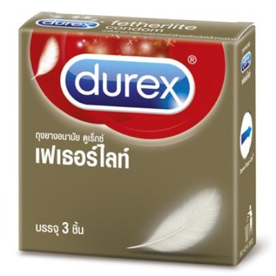 ดูเร็กซ์ เฟเธอร์ไลท์ ถุงยางอนามัย ผิวเรียบ ขนาด 52.5มม. 3 ชิ้น (Durex Fetherlite Size 52.5mm. Smooth Condom 3 pcs)