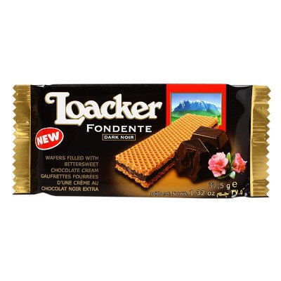 ล็อคเกอร์ ฟอนแดนท์ เวเฟอร์สอดไส้ครีมรสช็อกโกแลต 37.5กรัม (Loacker Fondente Filled With Bittersweet Chocolate Cream Wafers 37.5g)