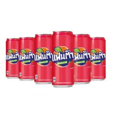 มิรินด้า เครื่องดื่มอัดลม กลิ่นสตรอเบอร์รี 6 กระป๋อง x 245มล. (Mirinda Strawberry Flavour Soft Drink 6 Cans x 245ml)