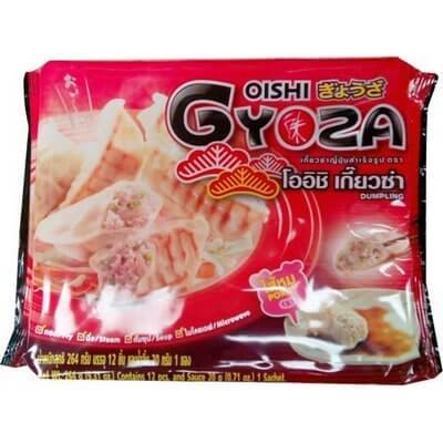 โออิชิ เกี๊ยวซ่า อาหารญี่ปุ่นสำเร็จรูป ไส้หมู 264กรัม x 12 ชิ้น (Oishi Gyoza Pork Dumpling 264g x 12 pcs)